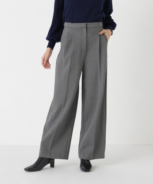 NATURAL BEAUTY BASIC(ナチュラルビューティーベーシック)の「ポンチストレッチワイドパンツ(その他パンツ・レディース・ブラック/チャコールグレー・MEDIUM/SMALL)」の16枚目の写真