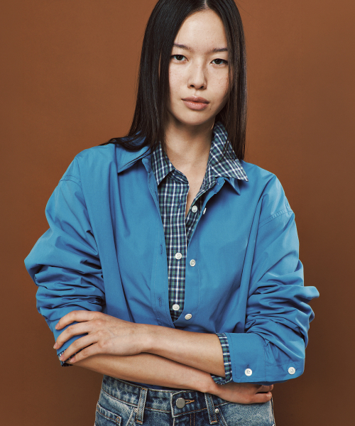 PLAC WOMEN(プレイス・ウィメン)の「カーブヘムシャツ グリーン(チェック)(シャツ/ブラウス・レディース・グリーン・O/S)」の2枚目の写真