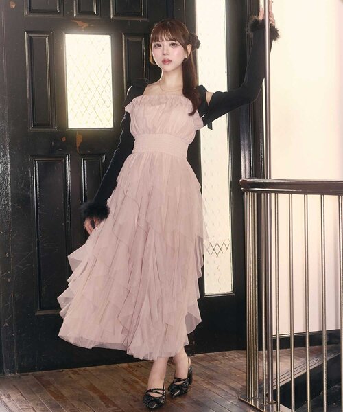 Belle Charme ベルシャルム　フリルオフショルダーワンピース Belle Charme】Volume Tulle Frill Onepiece（ワンピース）｜Belle
