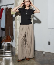 【2026秋冬新作】Tuck Stripe Wide Pants|タックストライプワイドパンツ