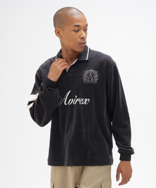 AVIREX（アヴィレックス）の「VELOUR SKIPPER POLO / ベロア スキッパー ポロシャツ / AVIREX / アヴィレックス（ポロシャツ・メンズ・グレー/ブラック・XL/L/M）」の3枚目の写真