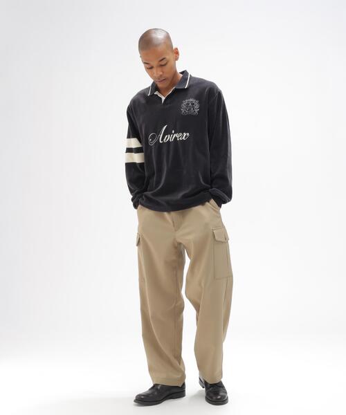 AVIREX（アヴィレックス）の「VELOUR SKIPPER POLO / ベロア スキッパー ポロシャツ / AVIREX / アヴィレックス（ポロシャツ・メンズ・グレー/ブラック・XL/L/M）」の4枚目の写真