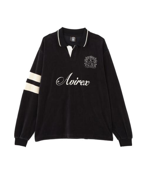 AVIREX（アヴィレックス）の「VELOUR SKIPPER POLO / ベロア スキッパー ポロシャツ / AVIREX / アヴィレックス（ポロシャツ・メンズ・グレー/ブラック・XL/L/M）」の5枚目の写真
