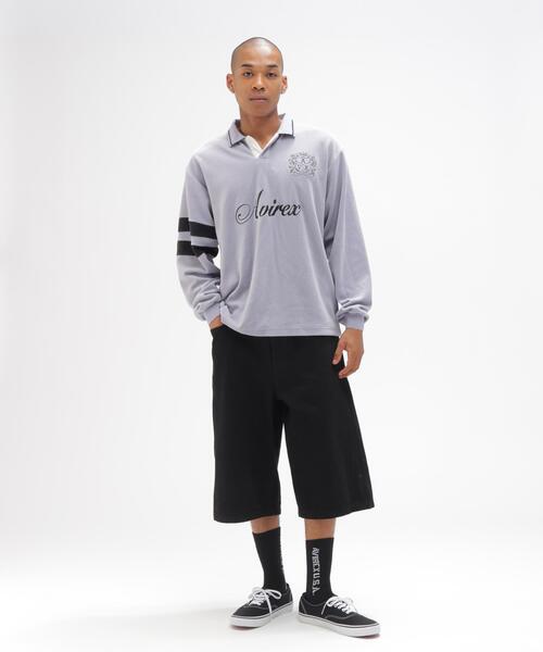 AVIREX（アヴィレックス）の「VELOUR SKIPPER POLO / ベロア スキッパー ポロシャツ / AVIREX / アヴィレックス（ポロシャツ・メンズ・グレー/ブラック・XL/L/M）」の8枚目の写真