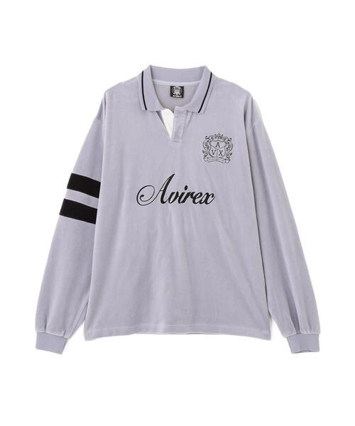 AVIREX（アヴィレックス）の「VELOUR SKIPPER POLO / ベロア スキッパー ポロシャツ / AVIREX / アヴィレックス（ポロシャツ・メンズ・グレー/ブラック・XL/L/M）」の9枚目の写真