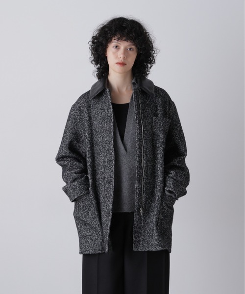 YLEVE(イレーヴ)の「YLEVE / NEPPED TWEED COVERALL JACKET(ブルゾン・レディース・ブラック系その他・1/0)」の2枚目の写真