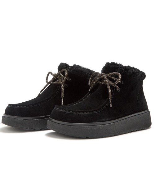 fitflop(フィットフロップ)の「【fitflop】GEN-FF スエード シアリング レースアップ ブーツ(ブーツ・レディース・タン/ブラック/ベージュ系・US5/US8)」の4枚目の写真