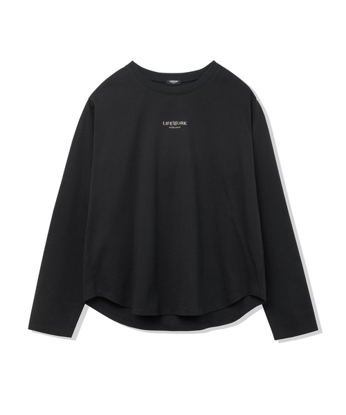 LIFE WORK(ライフワーク)の「レディース) 高周波ロゴレタリング長袖Tシャツ(Tシャツ/カットソー・レディース・ベージュ/ホワイト/ブラック・SMALL/MEDIUM)」の2枚目の写真