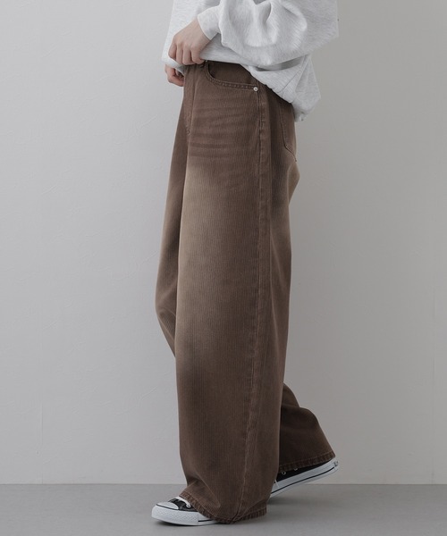 EGLANTINE(エグランティーヌ)の「EGLANTINE ヒッコリーデニムパンツ(デニムパンツ・レディース・インディゴブルー/ブラウン・38)」の7枚目の写真