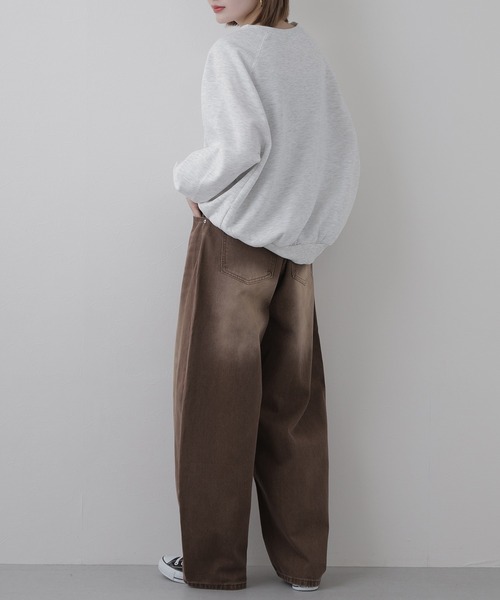 EGLANTINE(エグランティーヌ)の「EGLANTINE ヒッコリーデニムパンツ(デニムパンツ・レディース・インディゴブルー/ブラウン・38)」の13枚目の写真