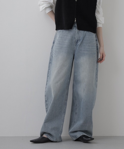 EGLANTINE(エグランティーヌ)の「EGLANTINE ヒッコリーデニムパンツ(デニムパンツ・レディース・インディゴブルー/ブラウン・38)」の19枚目の写真