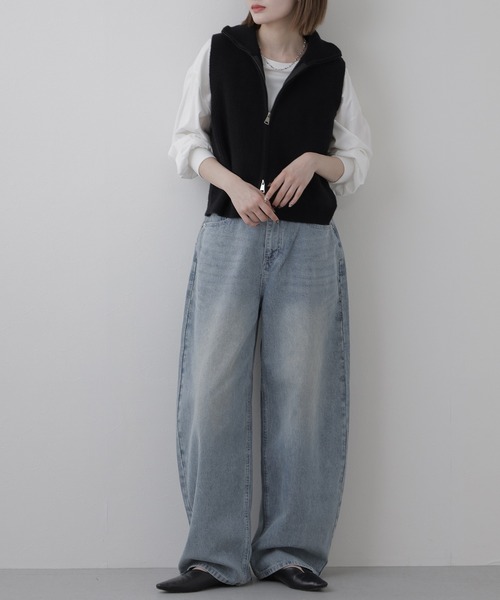 EGLANTINE(エグランティーヌ)の「EGLANTINE ヒッコリーデニムパンツ(デニムパンツ・レディース・インディゴブルー/ブラウン・38)」の21枚目の写真