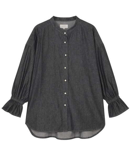 TOKYO SHIRTS(トウキョウシャツ)の「カジュアルシャツ キャンディスリーブ デニムシャツ 長袖 綿100% レディースデザインシャツ(シャツ/ブラウス・レディース・ブラック/ブルー・M/L)」の2枚目の写真