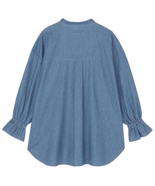 TOKYO SHIRTS(トウキョウシャツ)の「カジュアルシャツ キャンディスリーブ デニムシャツ 長袖 綿100% レディースデザインシャツ(シャツ/ブラウス・レディース・ブラック/ブルー・M/L)」の6枚目の写真