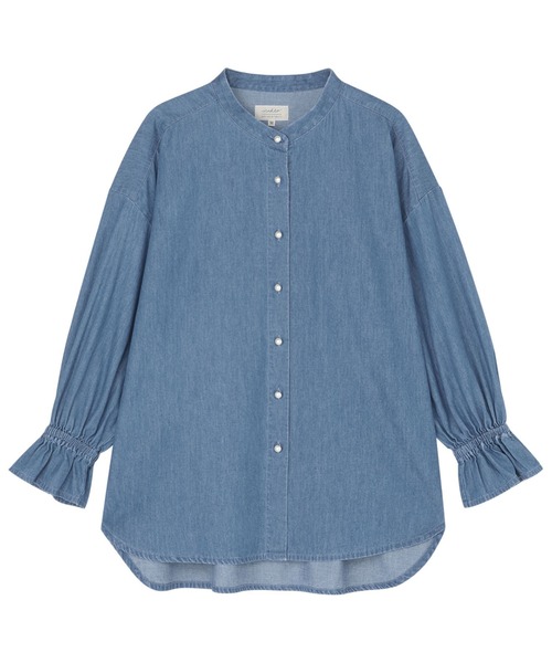 TOKYO SHIRTS(トウキョウシャツ)の「カジュアルシャツ キャンディスリーブ デニムシャツ 長袖 綿100% レディースデザインシャツ(シャツ/ブラウス・レディース・ブラック/ブルー・M/L)」の5枚目の写真