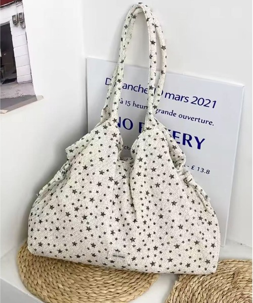 Port（ポート）の「【 Jelly moo / ジェリームー 】 バルーンシルエット 総柄トートバッグ / ショルダーバッグ（ショルダーバッグ・レディース・ピンク/ホワイト・FREE）」の8枚目の写真