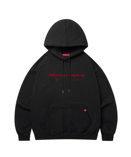 KITSCH&KISS(キッチアンドキス)の「レッドスペル オーバーサイズフーディ (SOHKNK-105)(パーカー・レディース・ブラック/グレー・FREE)」の1枚目の写真