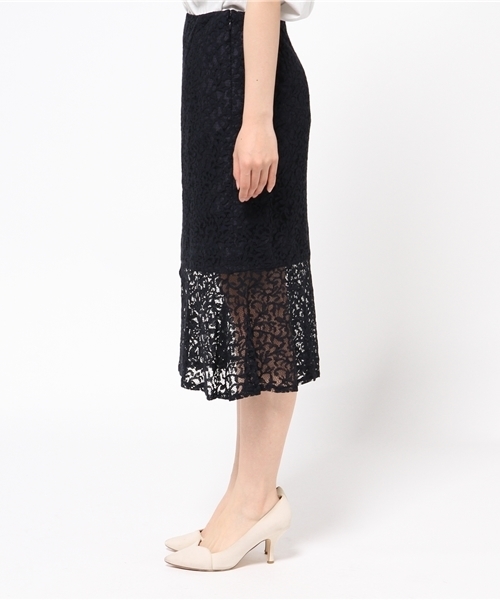 LIMITLESS LUXURY(リミットレスラグジュアリー)の「マーメイドレーススカート◆(スカート・レディース・ホワイト/ネイビー・36/38)」の4枚目の写真