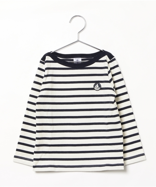 PETIT BATEAU(プチバトー)の「マリニエールプルオーバー(Tシャツ/カットソー・キッズ・ホワイト×ネイビー・3YEAR/5YEAR/4YEAR)」の1枚目の写真