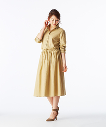 IEDIT | ミルブロウズ　ワンピースみたいに着られるコットンリネンのシャツ＆スカートセットアップ   (シャツワンピース)