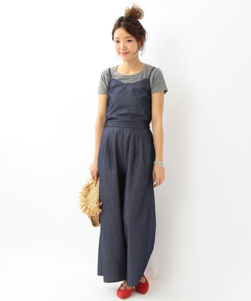 Another Edition（アナザーエディション）の「【WEB店舗限定】デニムコンビサロペット/aeBC DNM COMBI サロペット◆（サロペット/オーバーオール・レディース・ライトブルー/コバルトブルー・MEDIUM/SMALL）」の9枚目の写真