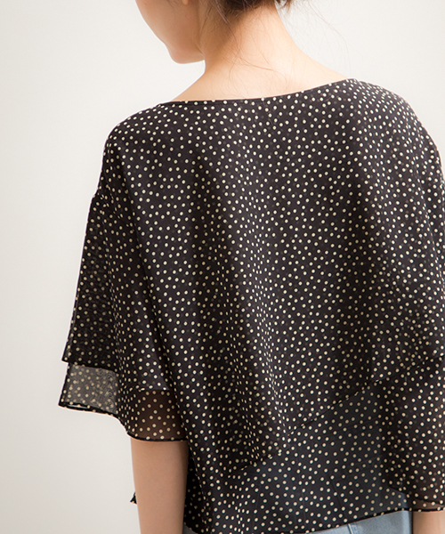 Banner Barrett（バナーバレット）の「ドットフレアブラウス（シャツ/ブラウス・レディース・ホワイト×ブラック/ブラック×ブルー・38）」の4枚目の写真