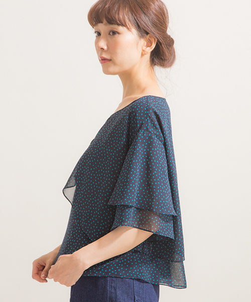 Banner Barrett（バナーバレット）の「ドットフレアブラウス（シャツ/ブラウス・レディース・ホワイト×ブラック/ブラック×ブルー・38）」の8枚目の写真