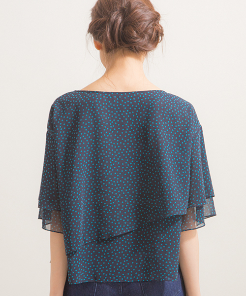 Banner Barrett（バナーバレット）の「ドットフレアブラウス（シャツ/ブラウス・レディース・ホワイト×ブラック/ブラック×ブルー・38）」の9枚目の写真