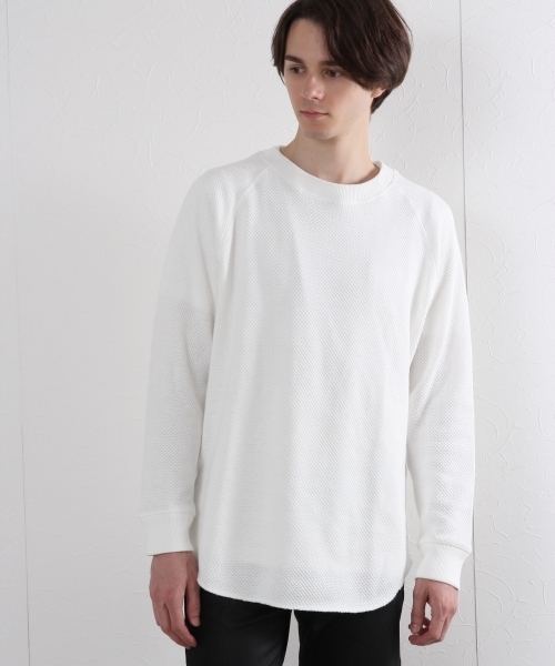 GLOBAL WORK（グローバルワーク）の「ヘビーカノコ長袖Ｔ/725250 （Tシャツ/カットソー・メンズ・グレー/ホワイト/ネイビー/カーキ/ブラック・MEDIUM/LARGE/X-LARGE/SMALL）」の2枚目の写真