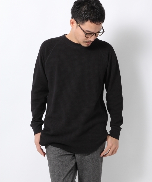 GLOBAL WORK（グローバルワーク）の「ヘビーカノコ長袖Ｔ/725250 （Tシャツ/カットソー・メンズ・グレー/ホワイト/ネイビー/カーキ/ブラック・MEDIUM/LARGE/X-LARGE/SMALL）」の3枚目の写真