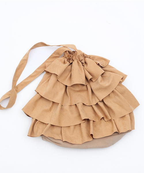 MERLOT（メルロー）の「ティアードフリルショルダーバッグ2255（ショルダーバッグ・レディース・ブルー/ベージュ/キャメル/ピンク/ブラック・FREE）」の12枚目の写真