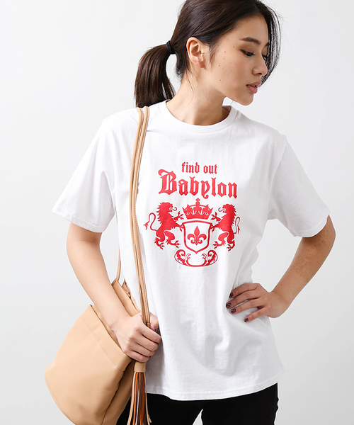 WEGO(ウィゴー)の「DISPARK/エンブレムビッグシルエットカットソー(Tシャツ/カットソー・レディース・レッド/ホワイト/イエロー・FREE)」の2枚目の写真