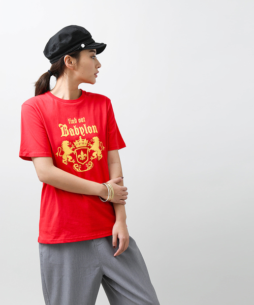 WEGO(ウィゴー)の「DISPARK/エンブレムビッグシルエットカットソー(Tシャツ/カットソー・レディース・レッド/ホワイト/イエロー・FREE)」の19枚目の写真