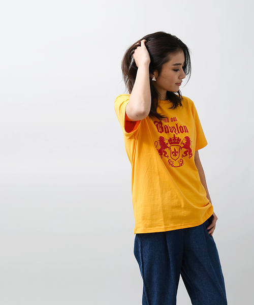 WEGO(ウィゴー)の「DISPARK/エンブレムビッグシルエットカットソー(Tシャツ/カットソー・レディース・レッド/ホワイト/イエロー・FREE)」の22枚目の写真
