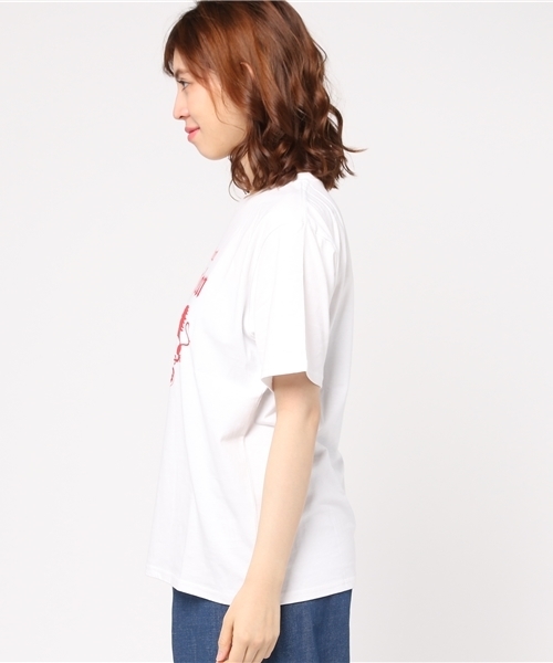 WEGO(ウィゴー)の「DISPARK/エンブレムビッグシルエットカットソー(Tシャツ/カットソー・レディース・レッド/ホワイト/イエロー・FREE)」の5枚目の写真