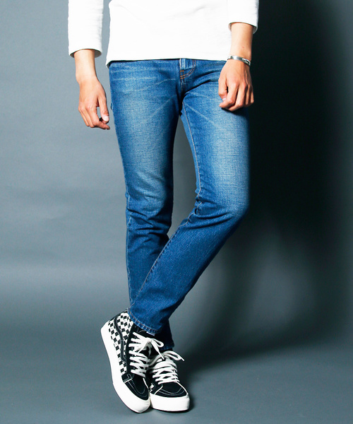 Magine(マージン)の「NO.35 SLIM VINTAGE WASH INDIGO DENIM:NO35.スリムヴィンテージウォッシュ インディゴデニム(デニムパンツ・メンズ・インディゴブルー・48/46/44)」の1枚目の写真