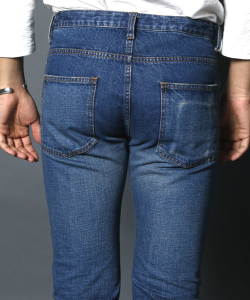 Magine(マージン)の「NO.35 SLIM VINTAGE WASH INDIGO DENIM:NO35.スリムヴィンテージウォッシュ インディゴデニム(デニムパンツ・メンズ・インディゴブルー・48/46/44)」の3枚目の写真