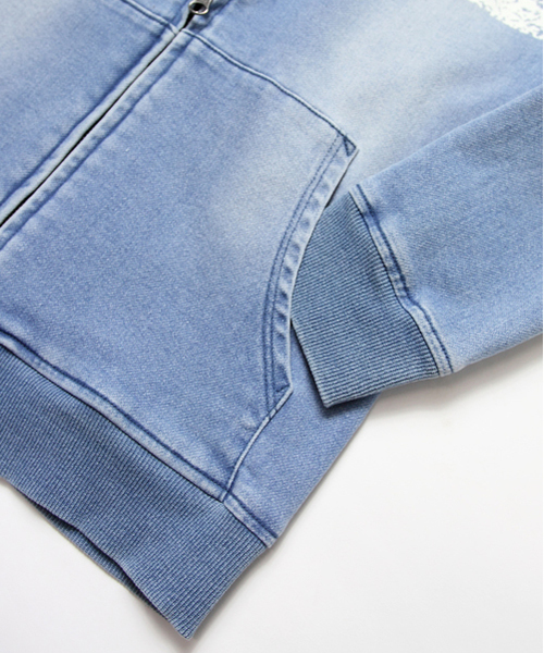 JACKROSE（ジャックローズ）の「ジョグデニムUSAフラッグセットアップ（パーカー・メンズ・サックスブルー/インディゴブルー・M/L）」の9枚目の写真