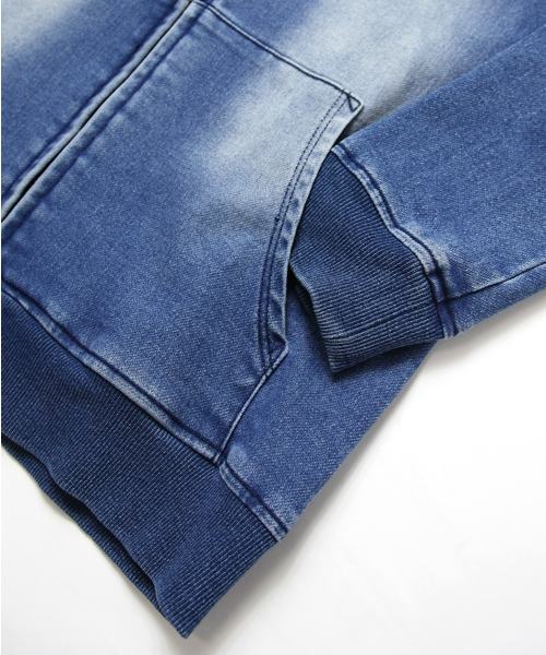 JACKROSE（ジャックローズ）の「ジョグデニムUSAフラッグセットアップ（パーカー・メンズ・サックスブルー/インディゴブルー・M/L）」の19枚目の写真