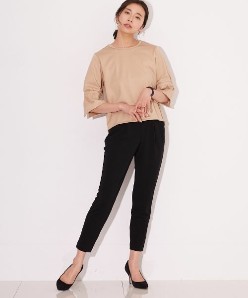 STUDIOUS（ステュディオス）の「2タッククロップドパンツ（スラックス・レディース・ブラック/ベージュ・36/38/34）」の13枚目の写真