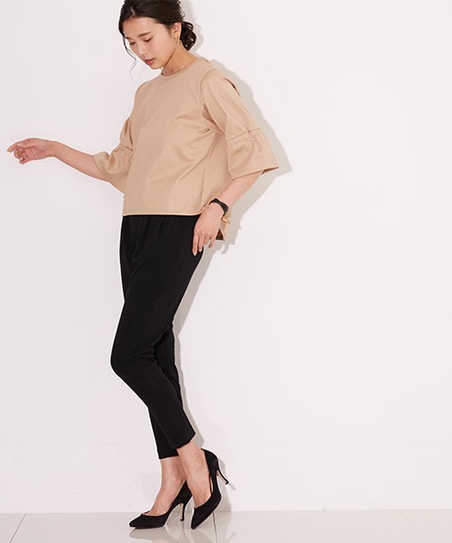STUDIOUS（ステュディオス）の「2タッククロップドパンツ（スラックス・レディース・ブラック/ベージュ・36/38/34）」の14枚目の写真