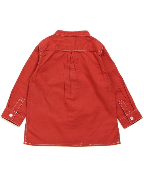 apres les cours（アプレレクール）の「長袖バンドカラーシャツ（シャツ/ブラウス・キッズ・カーキ/ネイビー/レッド・110/130/140/120/100/80/90）」の6枚目の写真