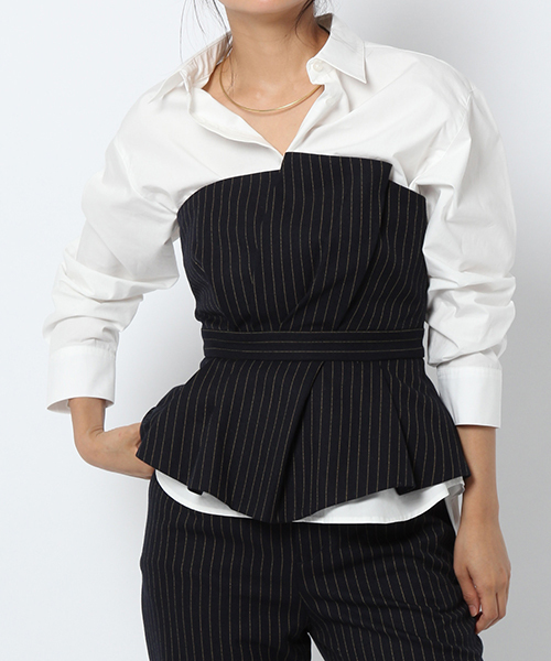 laboratory work（ラボラトリーワーク）の「【結婚式やお呼ばれにも】ビスチェセットアップパンツ（その他パンツ・レディース・ネイビー/グレー系その他/ブルー系その他・MEDIUM）」の13枚目の写真