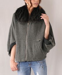 カシミヤ混ニットファー ジャケット