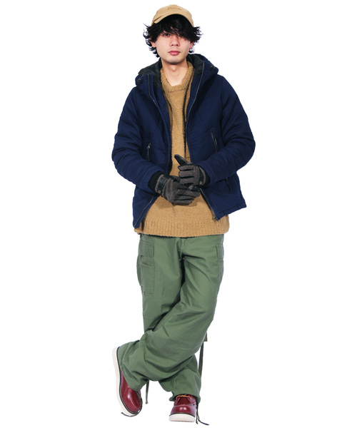 ８(eight)（エイト）の「デニム 中綿 ジャケット フード付き ブルゾン（ダウンジャケット/コート・メンズ・ブルー系その他/ワンウォッシュ/ケミカルウォッシュ・MEDIUM/LARGE/X-LARGE）」の12枚目の写真