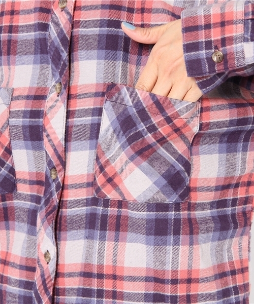 Chico（チコ）の「チェックシャツワンピース（シャツ/ブラウス・レディース・ブルー・FREE）」の5枚目の写真