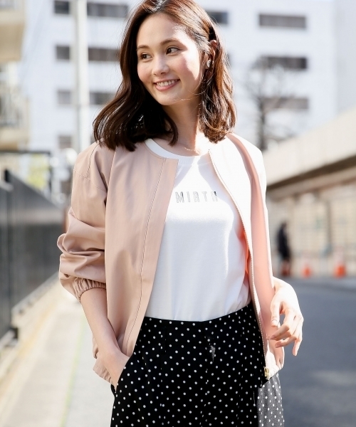 GLOBAL WORK(グローバルワーク)の「ノーカラーブルゾン/780390(ブルゾン・レディース・カーキ/ネイビー/ライトピンク・LARGE/MEDIUM)」の3枚目の写真