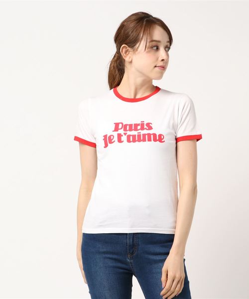 SLY（スライ）の「PARIS JET'AIME T/SH（Tシャツ/カットソー・レディース・ブラウン/ネイビー/ホワイト・1/2）」の8枚目の写真