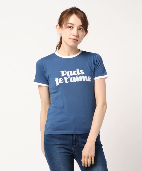 SLY（スライ）の「PARIS JET'AIME T/SH（Tシャツ/カットソー・レディース・ブラウン/ネイビー/ホワイト・1/2）」の5枚目の写真