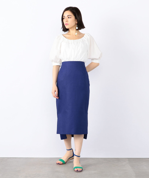 ESTNATION（エストネーション）の「【VERY 5月号 掲載商品】ESTNATION リネンタイトスカート（スカート・レディース・ピンク/イエロー/ブルー・38/36）」の11枚目の写真